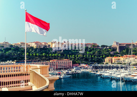 Drapeau de Monaco Banque D'Images