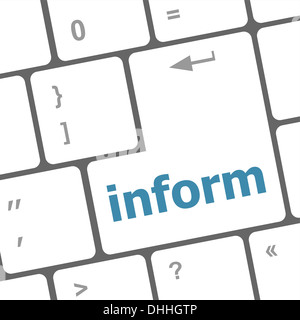 Informer mot sur ordinateur pc touche clavier Banque D'Images