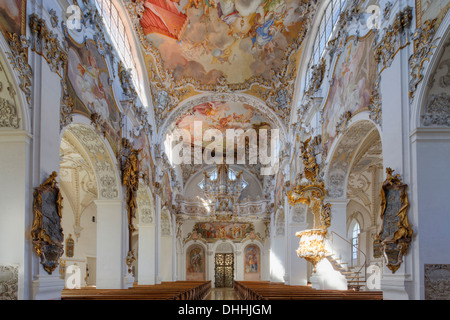 Ancienne collégiale de Saint-Jean-Baptiste, Steingaden, Pfaffenwinkel region, Upper Bavaria, Bavaria, Germany Banque D'Images