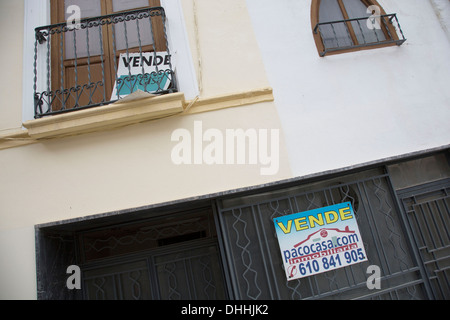 Maisons à louer en raison de la récession et du ralentissement économique dans la ville de Loja, Province de Grenade, Andalousie, espagne. Banque D'Images