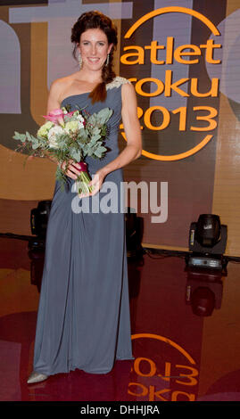 Cérémonie de remise des prix de l'athlète tchèque de l'année 2013 à Prague, République tchèque le 9 novembre 2013. Champion du Monde de Moscou et champion de Diamant Zuzana Hejnova a remporté le prix. (CTK Photo/Vit Simanek) Banque D'Images