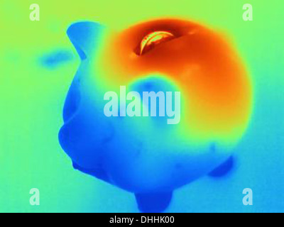 Photographie de thermique tirelire avec monnayeur Banque D'Images