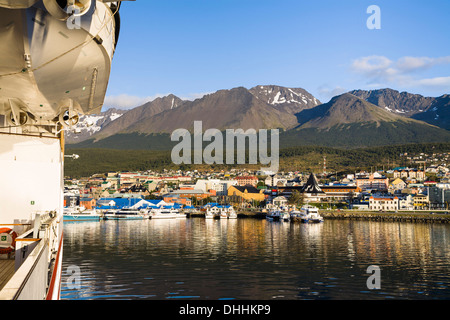 Ushuaia harbor, au sud de l'Argentine, Beagle-Channel toilettte, Tierra del Fuego, Argentine, Amérique du Sud Banque D'Images