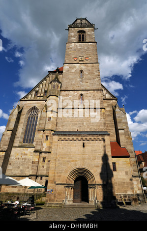 Ministre de Saint George, à trois nefs de style gothique tardif, église-halle achevé en 1499, Dinkelsbühl, Middle Franconia, Bavaria, Germany Banque D'Images