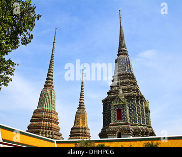 La Pagode antique ou Chedi du Wat Pho temple, Thaïlande Banque D'Images