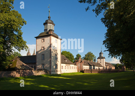 Porte avant pour le château de Corvey et abbaye, Hoexter, Weser Hills, Nordrhein-Westfalen, Germany, Europe Banque D'Images