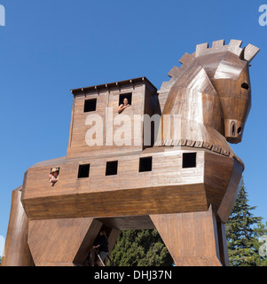 Cheval de Troie réplique à l'ancien site de Troy, Turquie Banque D'Images