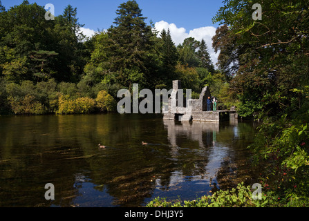 Le 12ème siècle maison de la pêche du moine sur la rivière Cong, partie d'Abbaye de Cong, Cong, dans le comté de Mayo, Irlande Banque D'Images