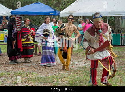 Native American Festival à Oleno State Park dans le Nord de la Floride. Banque D'Images