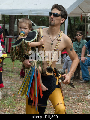 Native American Festival à Oleno State Park dans le Nord de la Floride. Banque D'Images