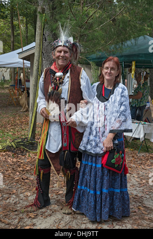 Native American Festival à Oleno State Park dans le Nord de la Floride. Banque D'Images