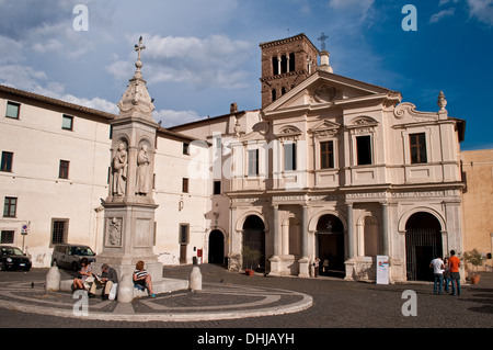 Basilica di San Bartolomeo all'Isola sur l'île du Tibre, Rome, Italie Banque D'Images