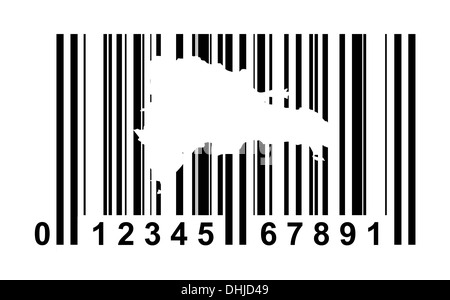 République dominicaine code barre commercial isolé sur fond blanc. Banque D'Images