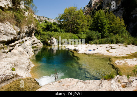 La réserve naturelle de Cavagrande del Cassibile, Sicile, Italie Banque D'Images