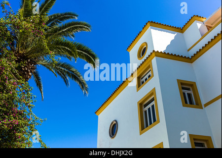 Europe Espagne Iles Baléares Majorque, Ibiza, les maisons colorées de la vieille ville, Dalt Vila Banque D'Images