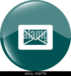 Sur l'icône e-mail bouton rond brillant Banque D'Images