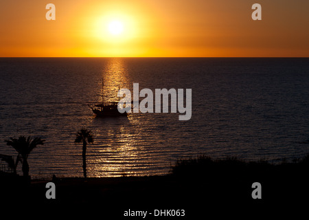 Coucher du soleil à Paphos Chypre Banque D'Images