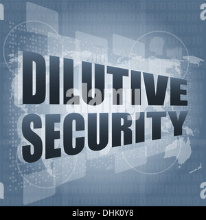 Dilutives sur digital touch screen Banque D'Images