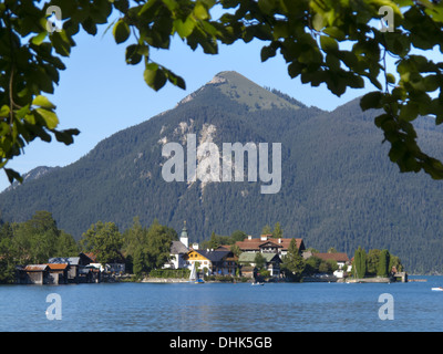 Le lac de Walchensee à alpes bavaroises montagne Banque D'Images