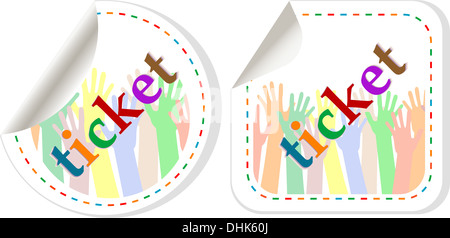 Bannière ticket set isolated on white Banque D'Images