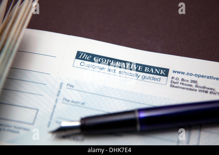 Co-operative Bank chéquier, Londres Banque D'Images
