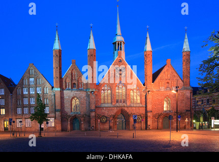 L'hôpital de l'Esprit Saint, Heiligengeisthospital, la ville hanséatique de Lübeck, Schleswig-Holstein, Allemagne Banque D'Images