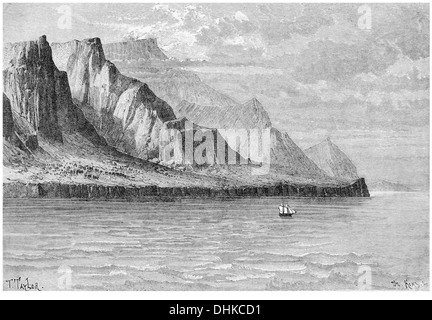 1888 Tristao da Cunha côte nord Tristan da Cunha Banque D'Images