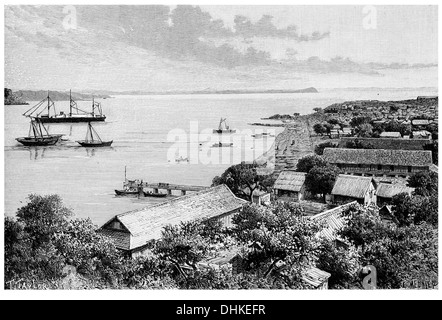 1888 Diego Suarez Bay View prise à Antsirana Madagascar Banque D'Images
