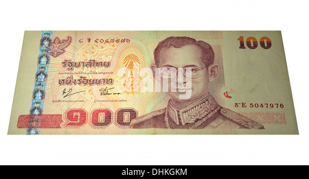 Thai, de l'argent, la Thaïlande, banque, bancaire, baht, monnaie, taux, 100, de payer, de richesse, de luxe, finances, affaires, les billets de banque, monnaie, ric Banque D'Images