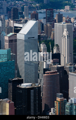 Photographie aérienne Citigroup Center, rouge à lèvres,construction des gratte-ciel, Manhattan, New York City Banque D'Images