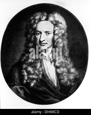 Sir Isaac Newton (1642-1727), mathématicien et physicien anglais, Portrait Banque D'Images