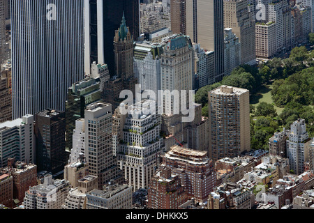 Photographie aérienne midtown east side de Manhattan, Central Park, New York City Banque D'Images
