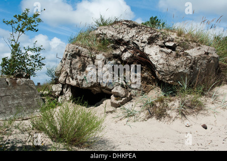 La fortification allemande WWII 'Memel Nord' sur la côte de la mer Baltique, près de Klaipeda Banque D'Images