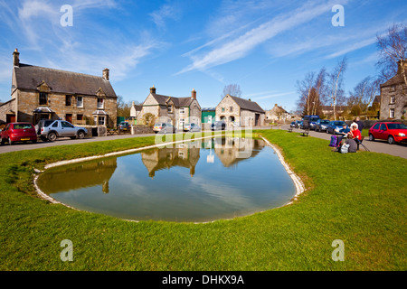 L'étang du village de Peak District Tissington UK Banque D'Images