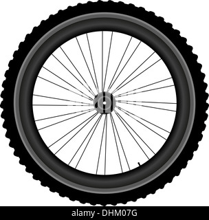 Roue de vélo isolé sur fond blanc Banque D'Images