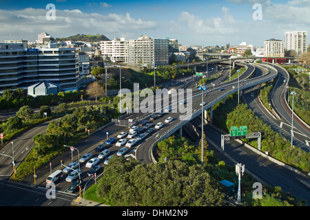 Vue du centre de l'Autoroute, Auckland, Nouvelle-Zélande, le Mardi, Juillet 02, 2013. Banque D'Images