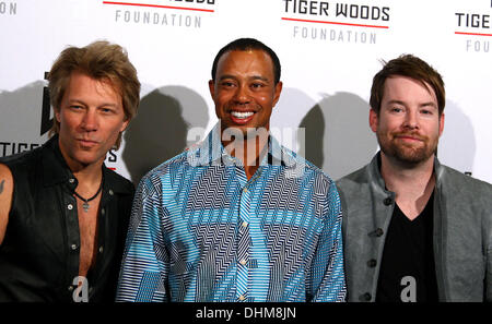 Jon Bon Jovi, Tiger Woods et David Cook Tiger Jam au profit de la Fondation Tiger Woods qui a eu lieu au Mandalay Bay Events Center, Mandalay Bay Resort And Casino Las Vegas, Nevada - 28.04.12 Banque D'Images
