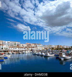 Menorca Ciutadella Port marina bateaux voir dans Iles Baléares Banque D'Images