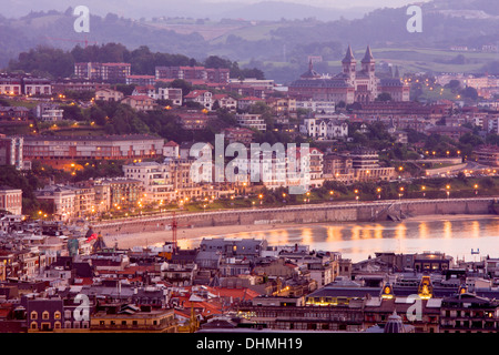 Vue aérienne de Donostia - San Sebastián, Pays Basque Banque D'Images