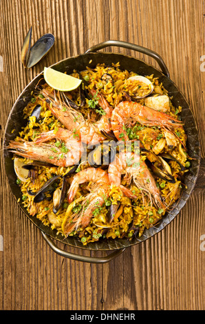 paella de fruits de mer Banque D'Images