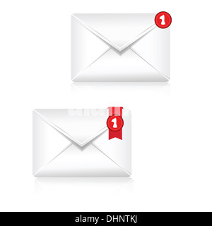 Icône d'alerte Boîte aux lettres Banque D'Images