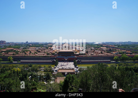 Donnant sur la Cité Interdite de Parc Jingshan, Beijing, Chine Banque D'Images