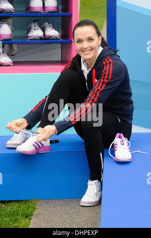 Victoria Pendleton le Samsung espère lancer au relais du champ du potier Londres, Angleterre - 14.05.12 Banque D'Images