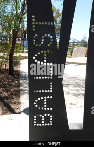 L'affichage à l'entrée au Ballast Point Park, Sydney, Australie Banque D'Images