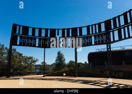 Sculpture industrielle au point de Ballast Park, Sydney, Australie Banque D'Images