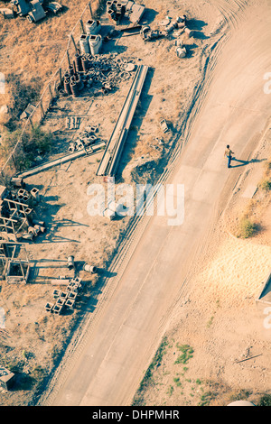 Vue aérienne sur junk yard par Soma, Turquie 2013 Banque D'Images