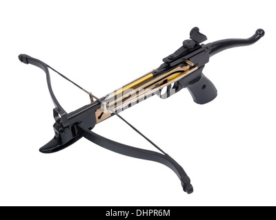 Crossbow isolé sur fond blanc Banque D'Images