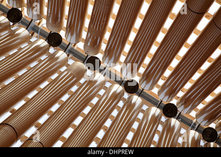 Chevrons en carton dans le carton la cathédrale (conçu par Shigeru Ban), Christchurch, Canterbury, île du Sud, Nouvelle-Zélande Banque D'Images