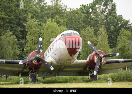 Pays-bas, Lelystad, Aviodrome, musée d'histoire de l'aviation. Douglas DC-3 Dakota Banque D'Images