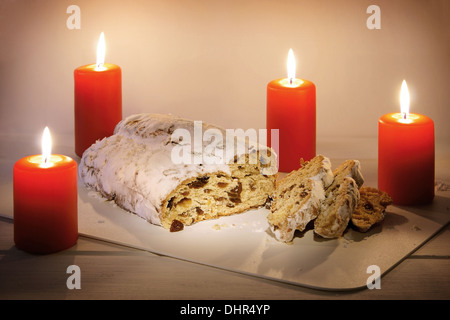 Le Stollen est un gâteau de Noël traditionnel allemand Banque D'Images